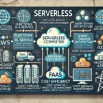 Serverless Computing: AWS Lambda vs. Azure Functions vs. Google Cloud Functions DALL·E 2024-11-01 11.56.23 – A rectangular graphic that visually explains serverless computing, focusing on the main components_ Functions as a Service (FaaS), event-driven archit