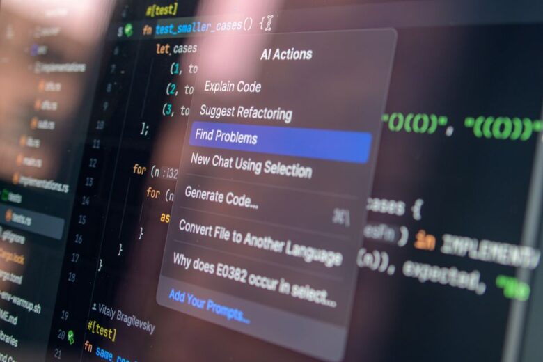 AI-assisted code debugging on screen display