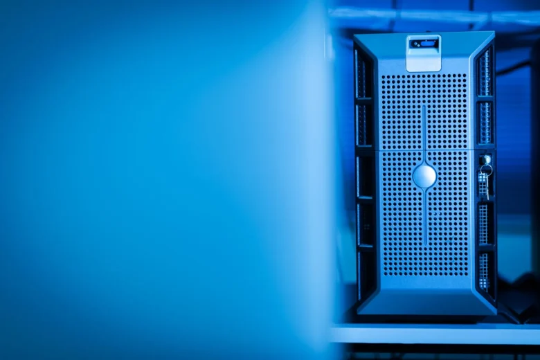 Rows of GPU servers and networking equipment inside a cloud data center