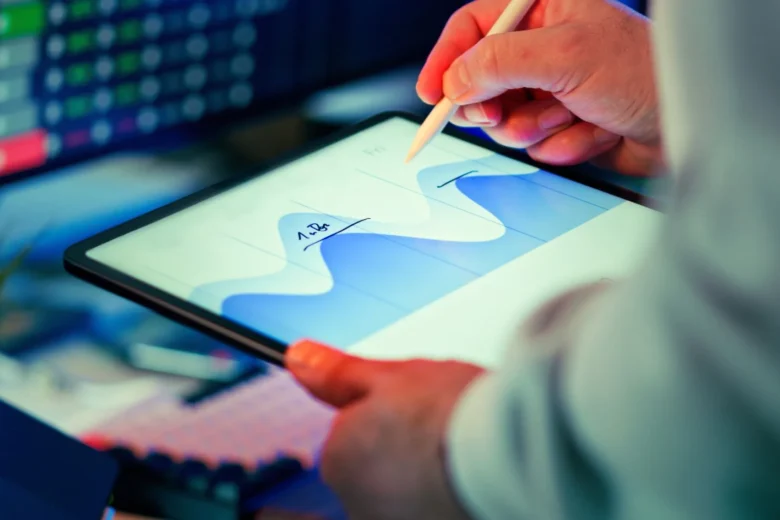 Cloud engineer inspecting typo-tolerant search configuration on monitoring dashboards